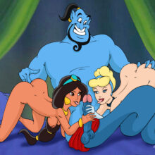 Cinderella has a threesome with Jasmine and Genie xl-toons.win